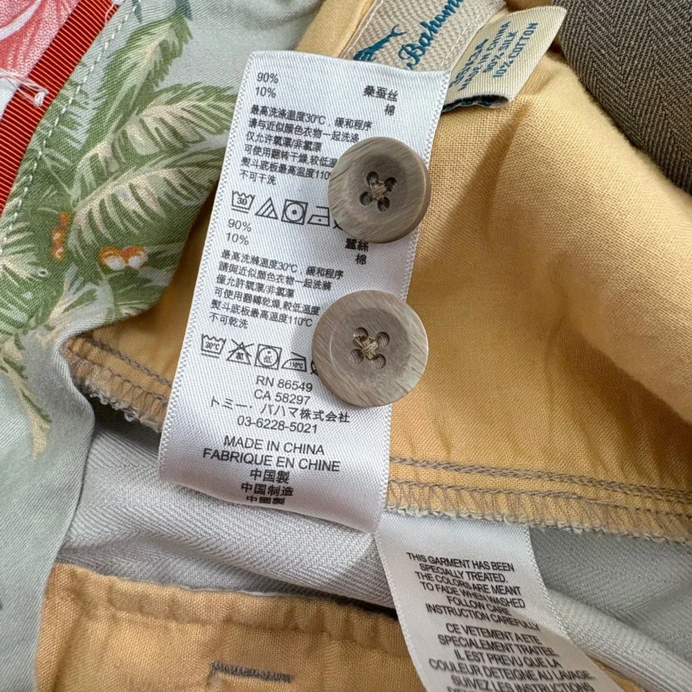 Tommy Bahama Mens‎ Gray Silk Blend Pleated Dress Pants 35x34 Floral Lined